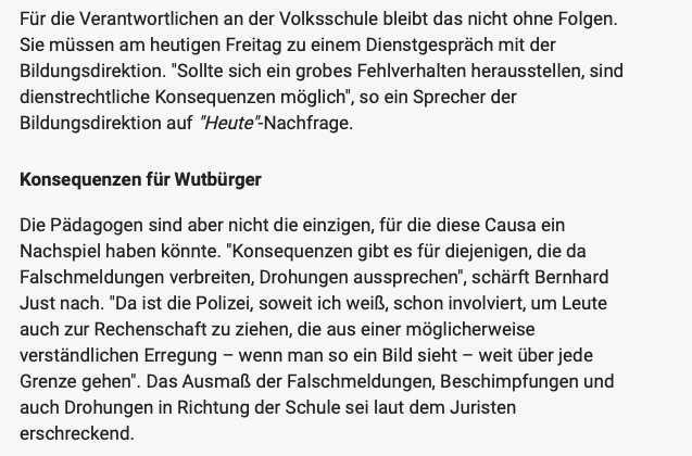 Framing Beispiel an einem Artikel vom Medium heute.at