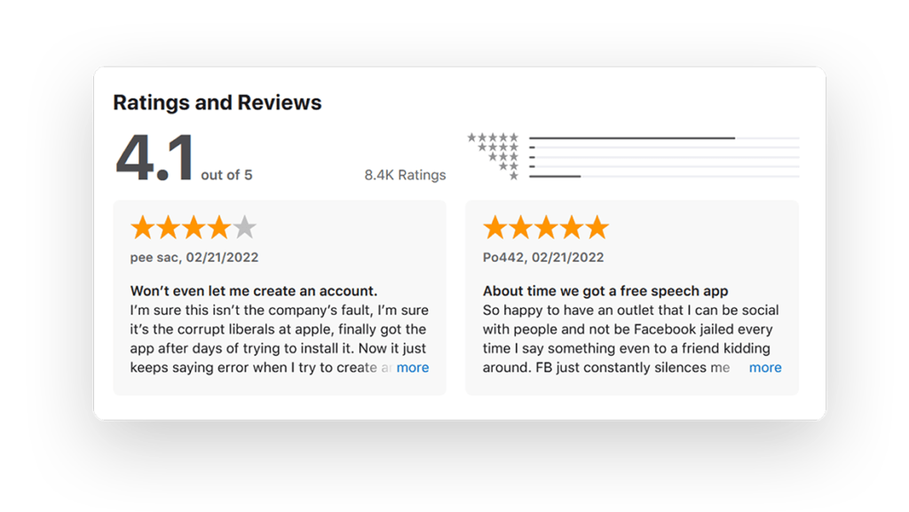 Trumps Comeback mit "Truth Social" - Was steckt dahinter? 5 Truth Social - AppStore Ratings und Reviews Screenshot