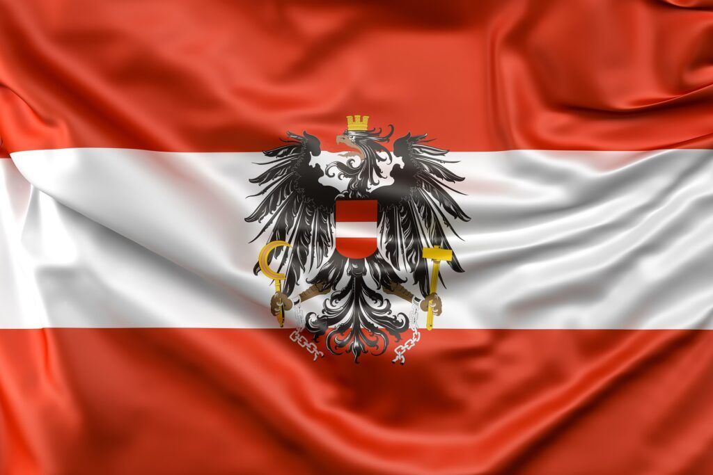 Österreichische Flagge - Die Republik wird vom Bundespräsidenten repräsentiert