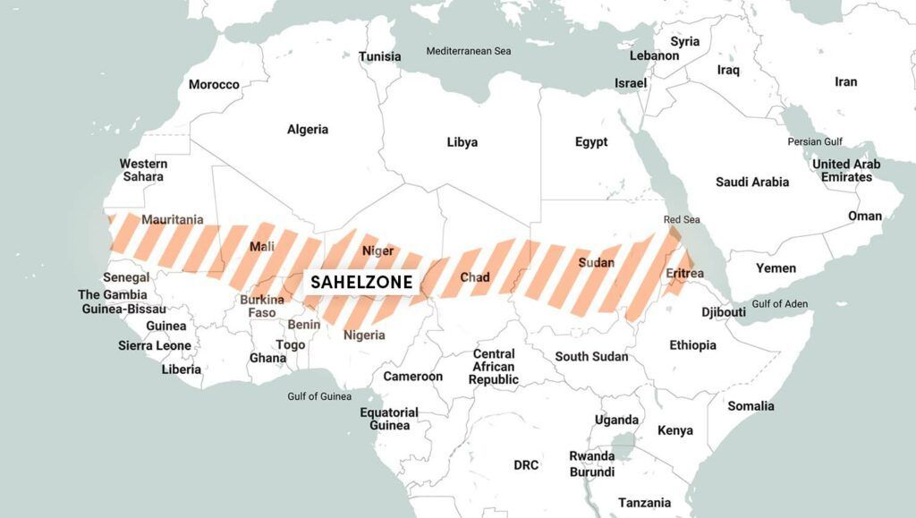 Great Green Wall - Karte der Sahelzone in Afrika